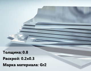 Титановый лист 0.8 0.2х0.3 Марка: Gr2, шт цена от 891 ₼ / шт, где купить, условия доставки в Баку и Бакинская области